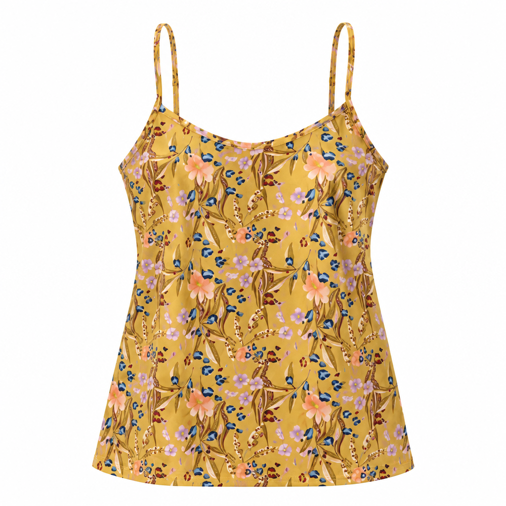 Verdissima Top in Raso con Stampa Floreale