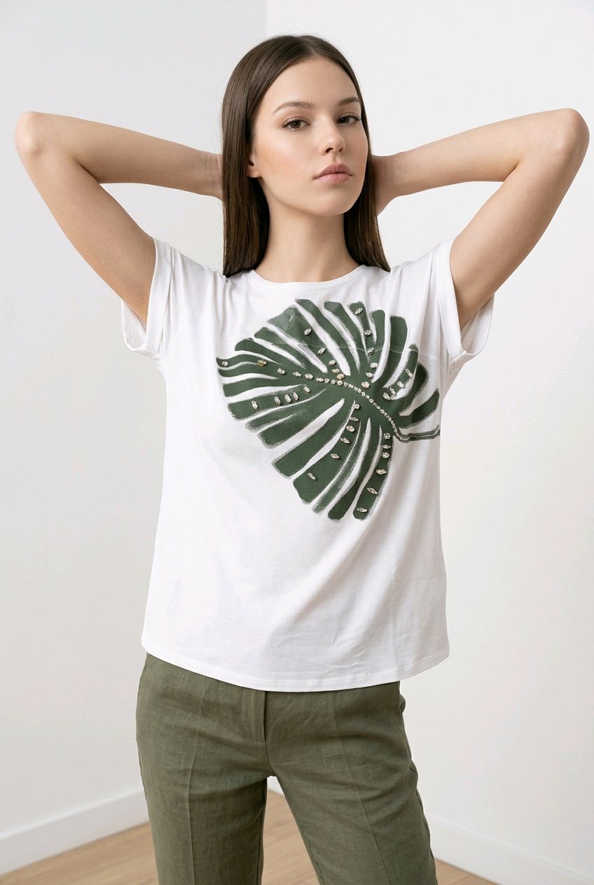 Twinset T-shirt con stampa e ricamo