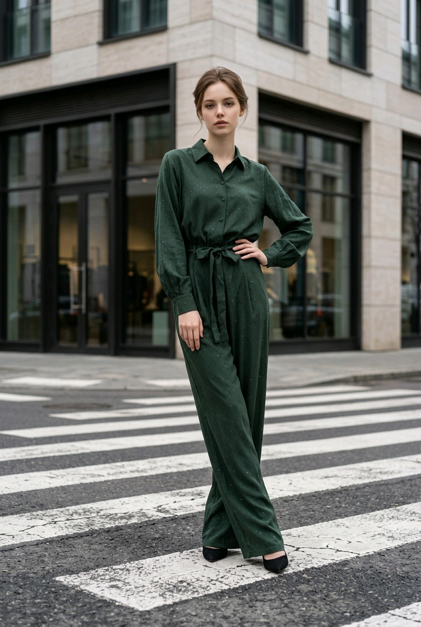 Twin Set Tuta verde con Strass