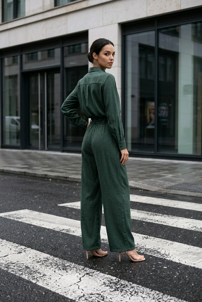 Twin Set Tuta verde con Strass