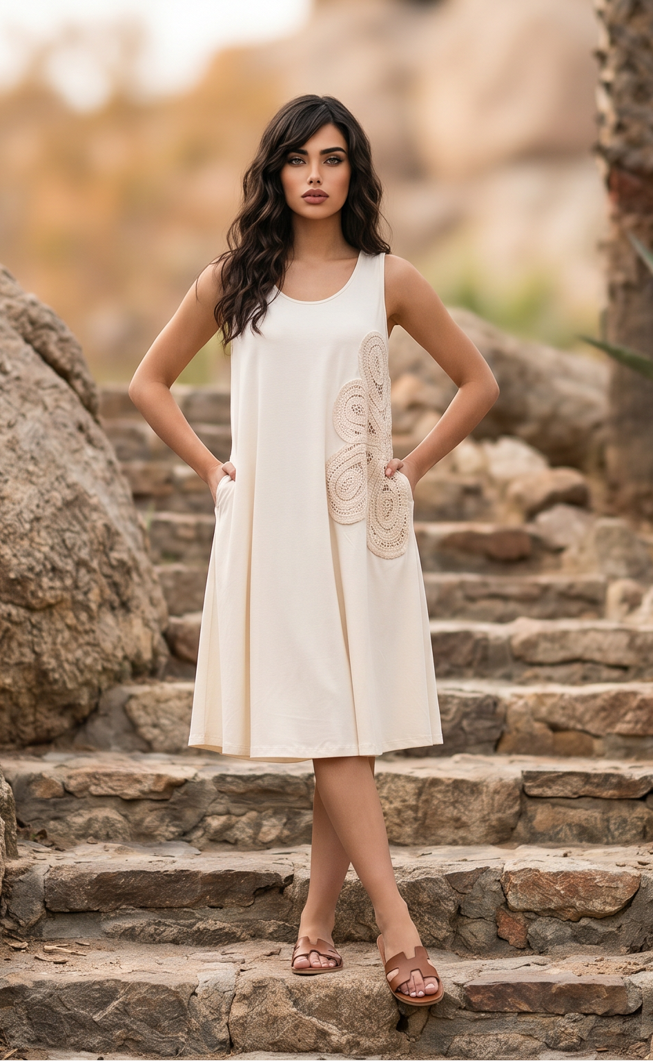 Twinset Maxi top con ricamo crochet