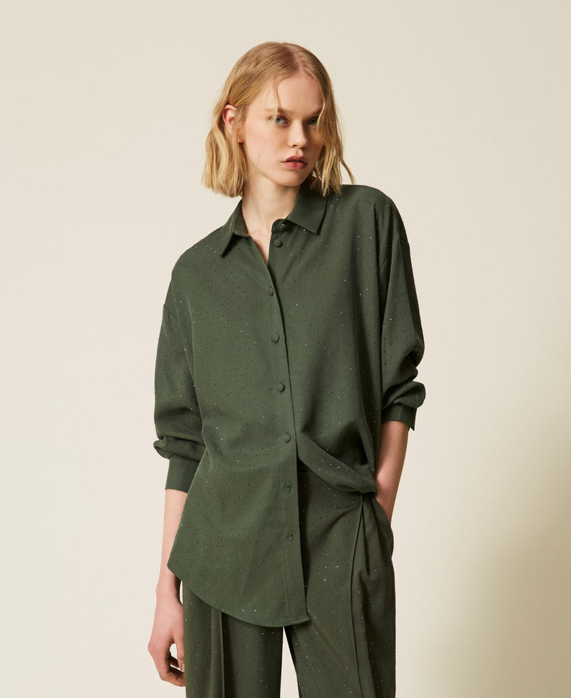 Twinset Camicia in twill con borchie – immagine ufficiale 1