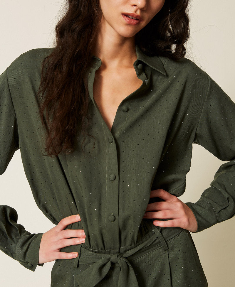 Twinset Tuta in twill con borchie – immagine ufficiale 4