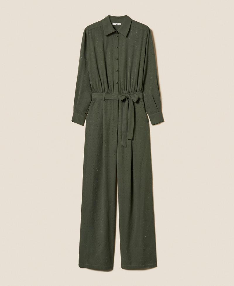 Twinset Tuta in twill con borchie – immagine ufficiale 5