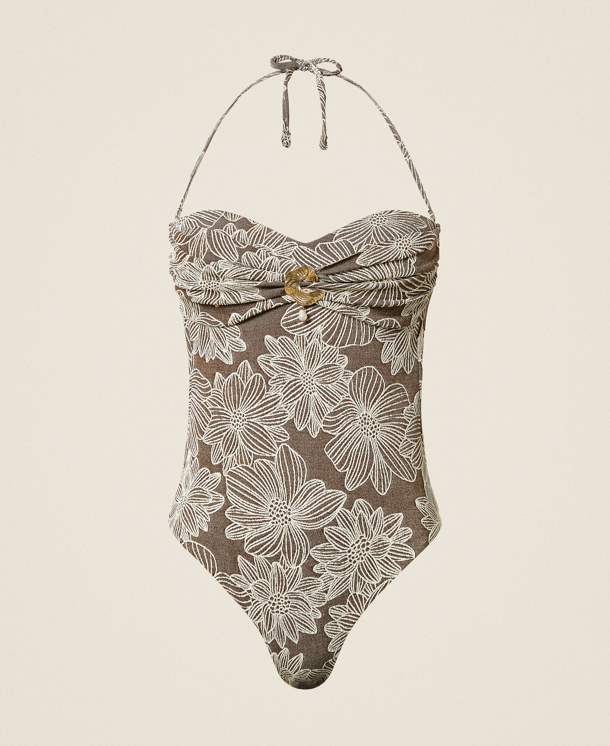 Twinset Costume intero jacquard con perla