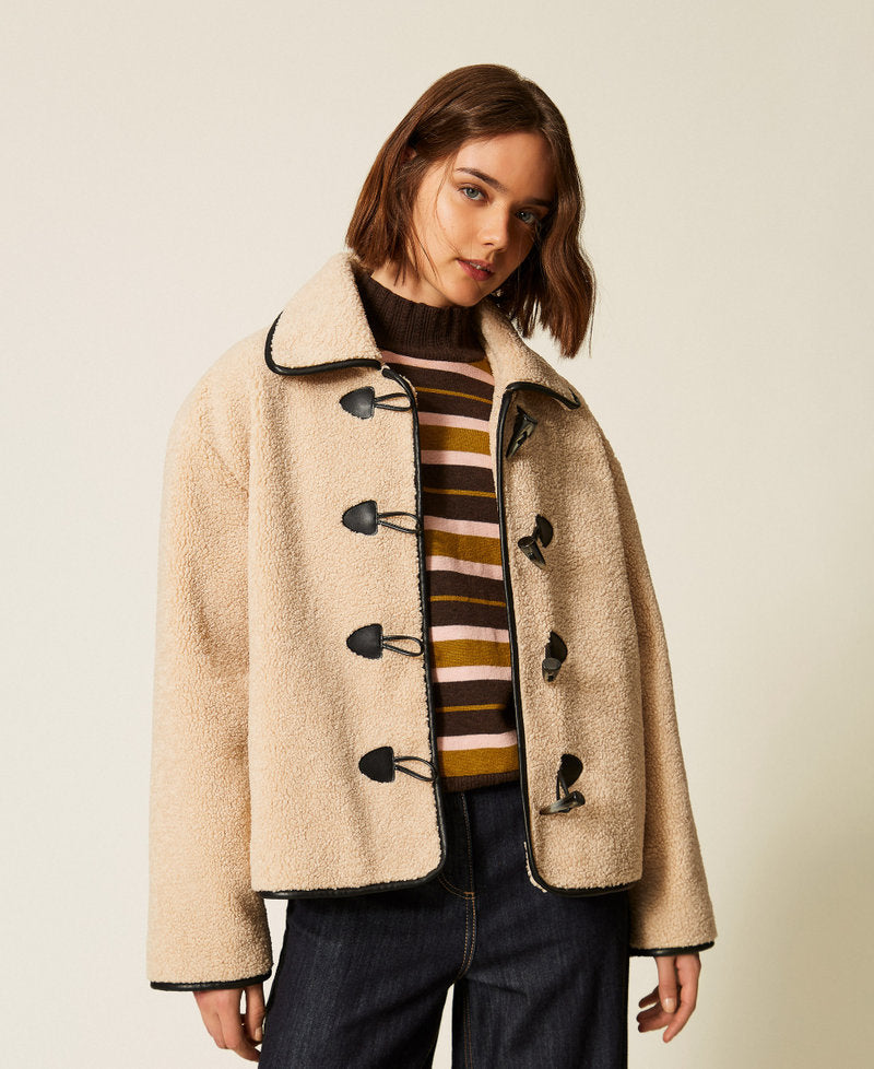 Twinset Caban in faux fur con alamari – immagine ufficiale 1