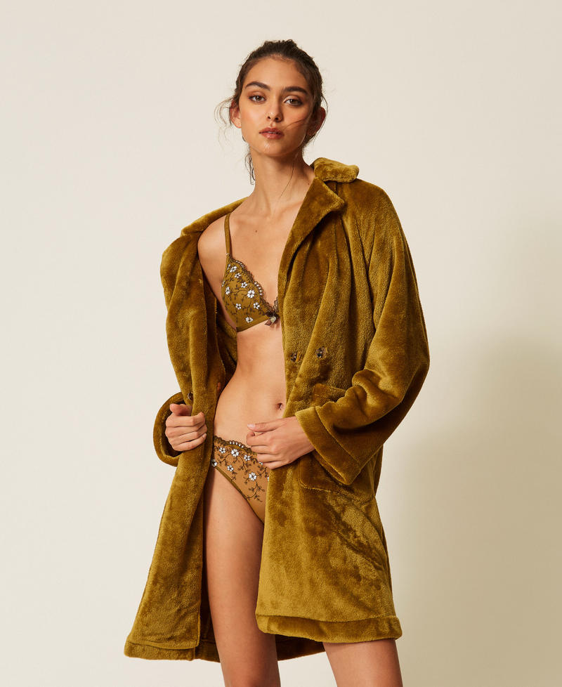 Twinset Vestaglia in faux fur con cintura – immagine ufficiale 1