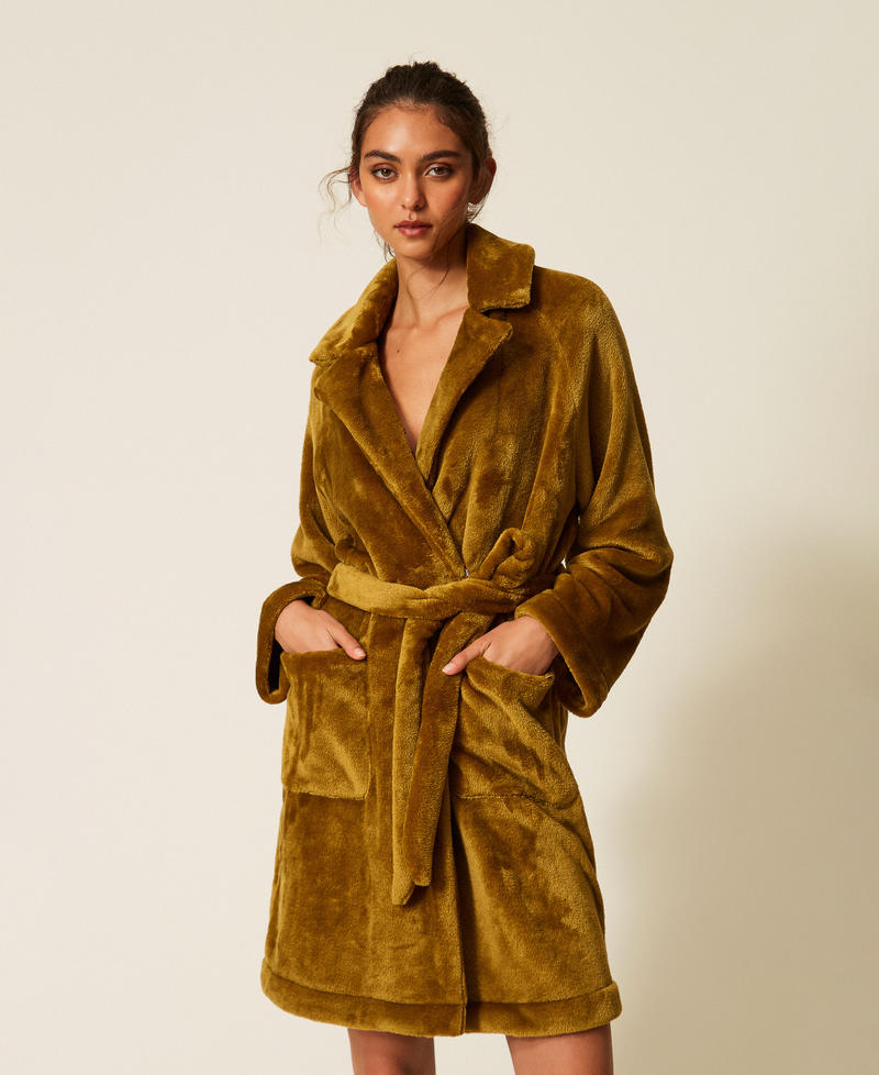 Twinset Vestaglia in faux fur con cintura – immagine ufficiale 2