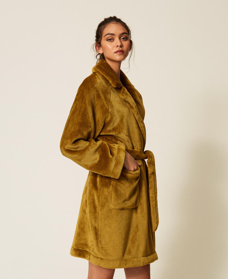 Twinset Vestaglia in faux fur con cintura – immagine ufficiale 3