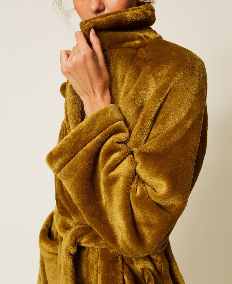 Twinset Vestaglia in faux fur con cintura – immagine ufficiale 5