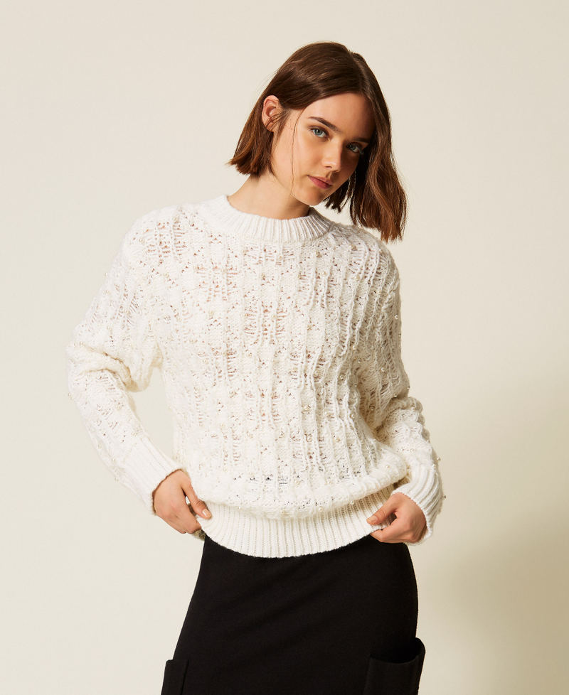 Twinset Maglia girocollo con perle – immagine ufficiale 1