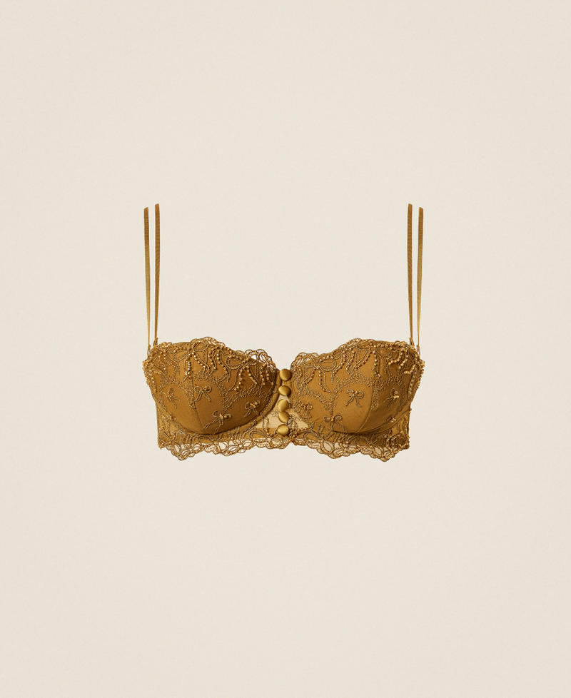 Twinset Reggiseno balconette in tulle ricamato con fiocchi – immagine ufficiale 4