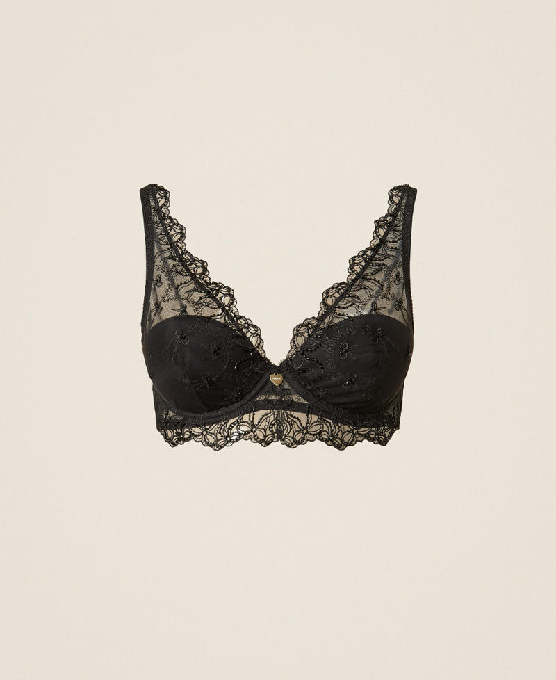 Twinset Reggiseno bralette in tulle ricamato con fiocchi – immagine ufficiale 4