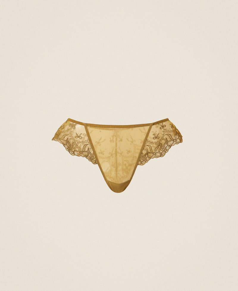 Twinset Slip brasiliana in tulle ricamato con fiocchi – immagine ufficiale 4