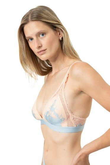 Reggiseno triangolo Mey azzurro e rosa