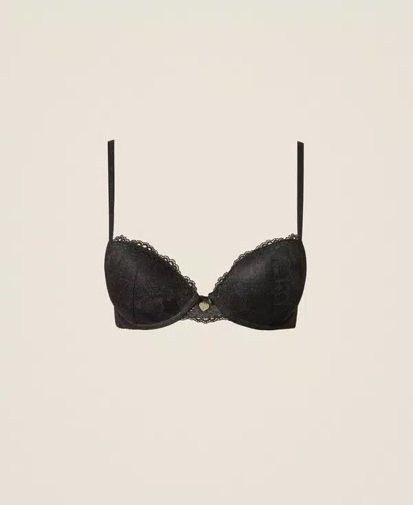 Twinset Push up in tulle ricamato e perle