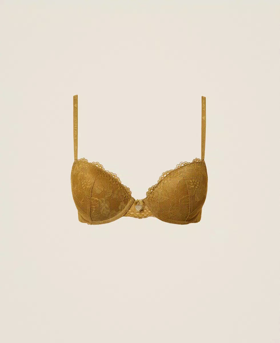 Twinset Push up in tulle ricamato e perle