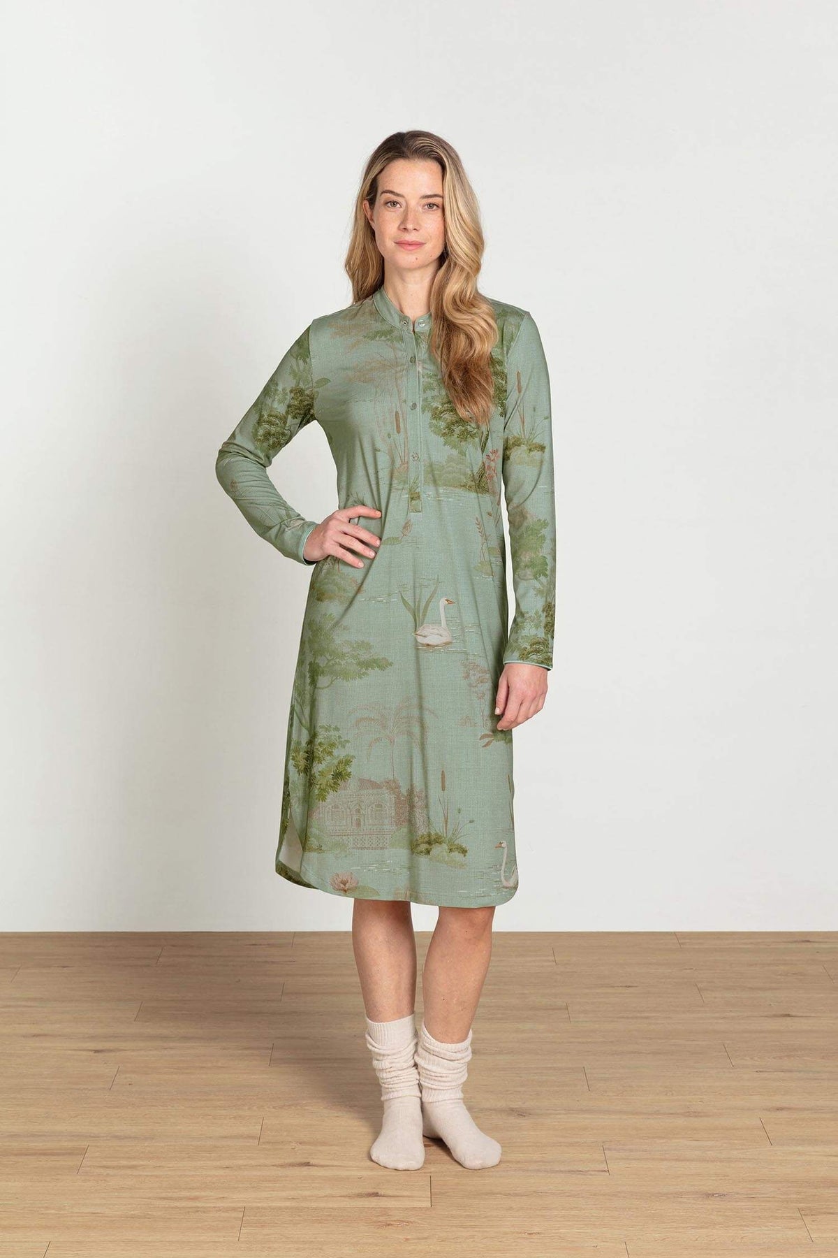 Pip Studio Diogo Long Sleeve Nightdress Darjeeling Days – immagine ufficiale 12
